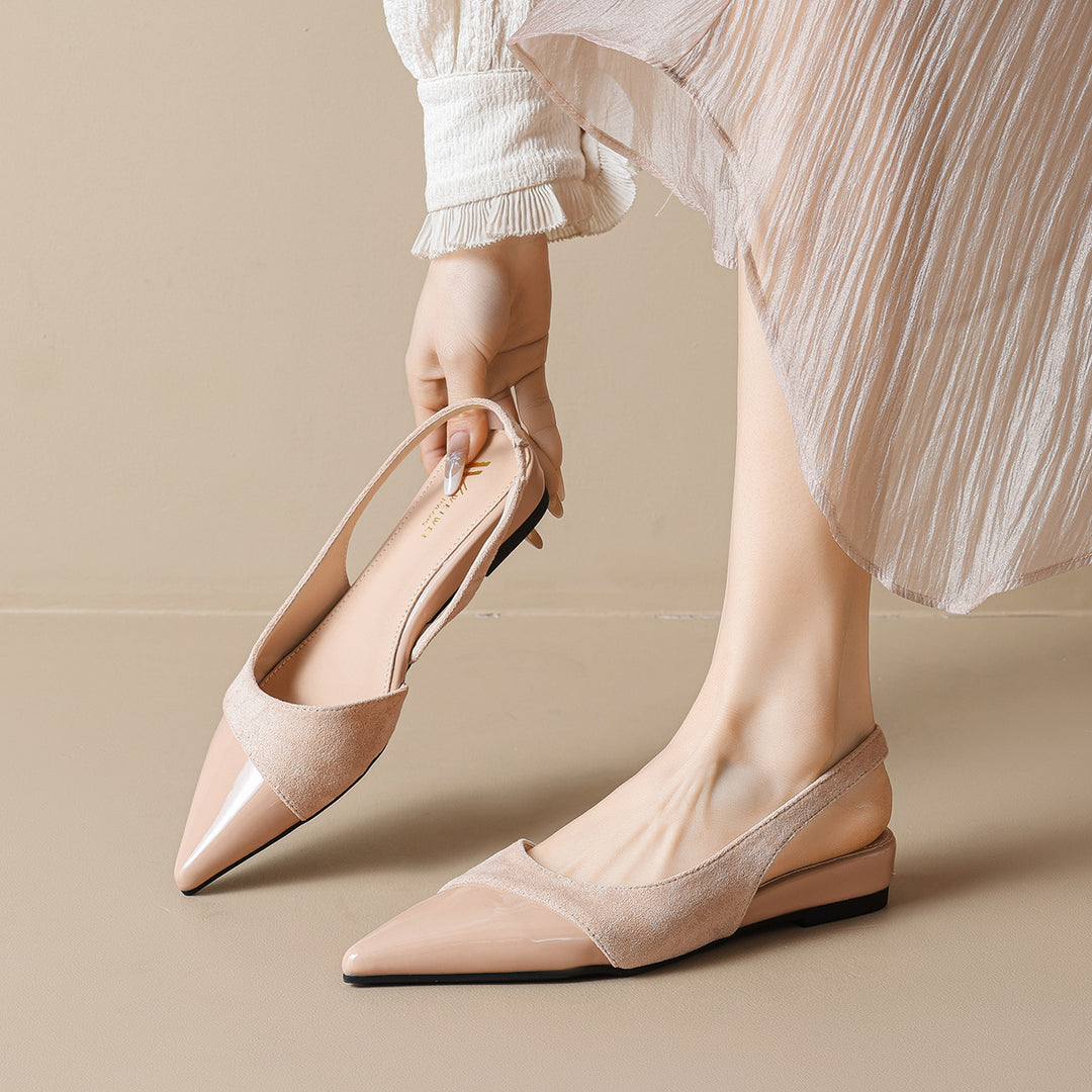 Damen elegante Slingback-Pumps mit modernem Materialmix R&B