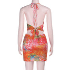 Damen verspieltes Minikleid mit floralem Design und verstellbaren Trägern R&B