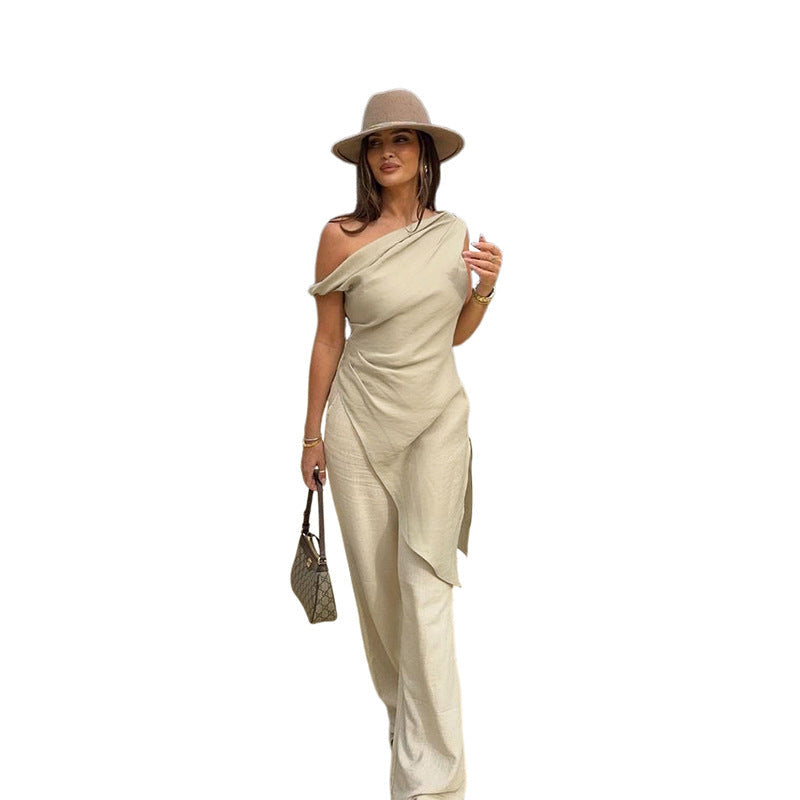 Damen asymmetrisches Top R&B