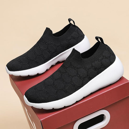 Damen Bequeme Strick-Sneaker mit elastischem Kragen R&B