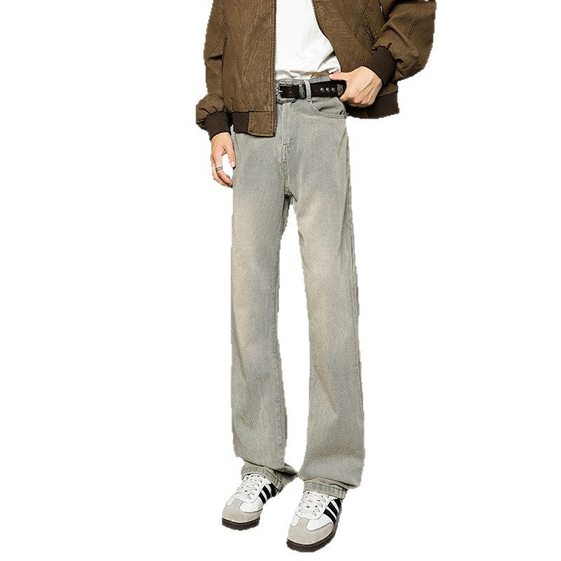 Herren weite Jeanshose mit hohem Bund und lässigem Schnitt R&B
