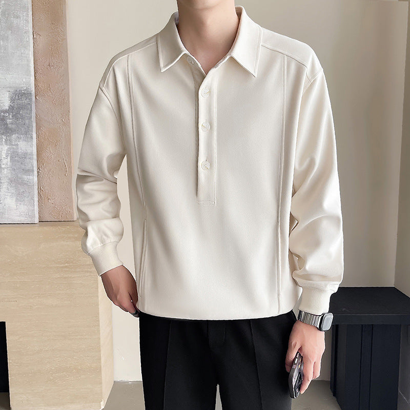 Herren Poloshirt mit modernem Kragen und Knopfleiste