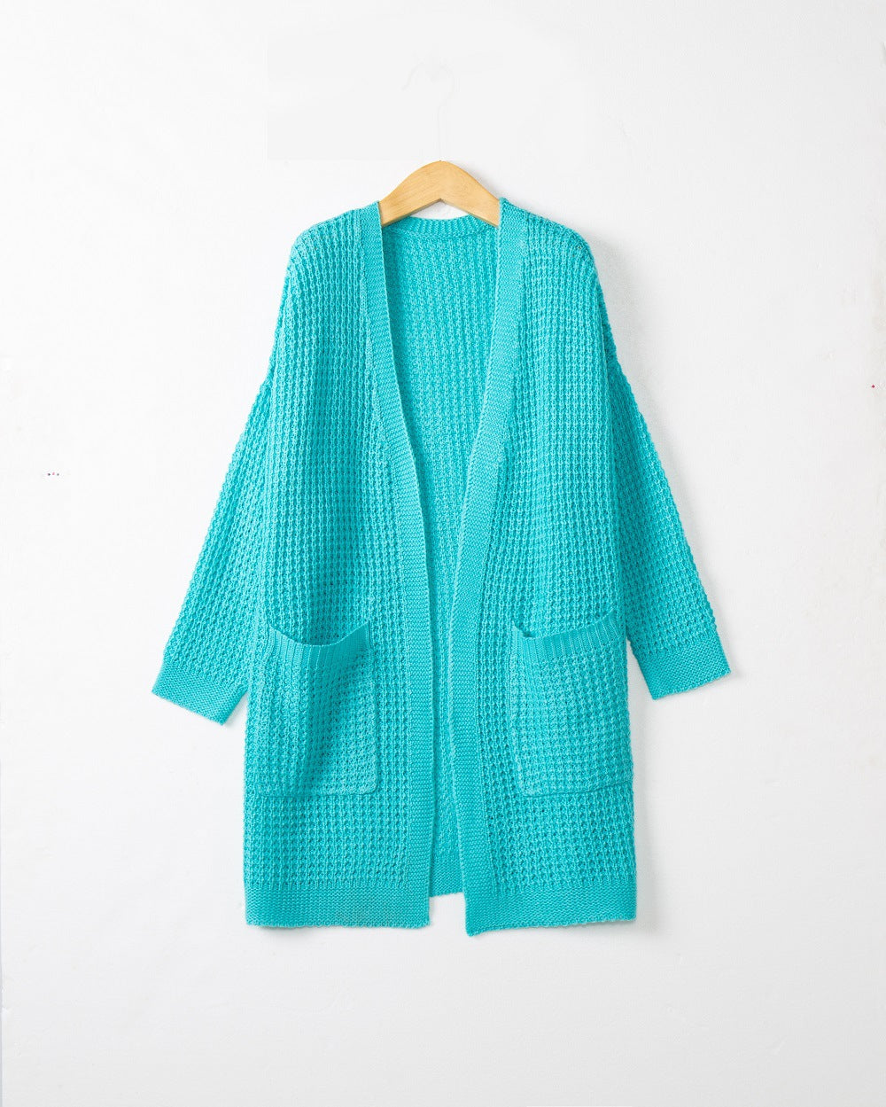 Damen lässiger Strickcardigan mit Taschen und offenem Schnitt R&B