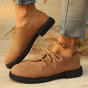 Damen bequeme Schnürschuhe mit trendy Wildleder-Optik R&B