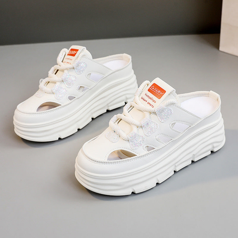 Damen Chunky Slip-On Sneakers mit funkelnden Akzenten und bequemer Dämpfung R&B