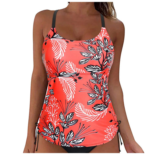 Damen lässiges Tankini-Oberteil mit Schnürung R&B