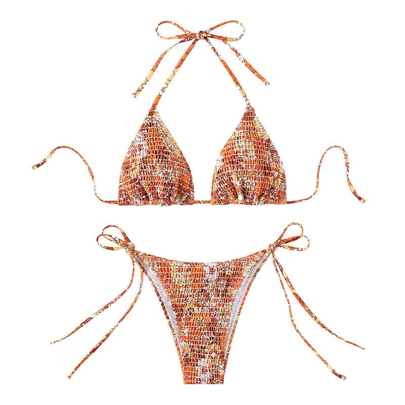 Damen Triangel-Bikini mit verspieltem Blumenmuster R&B