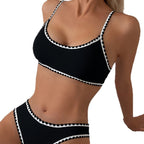 Damen Sportlicher Bikini mit dekorativem Kontrastbesatz R&B