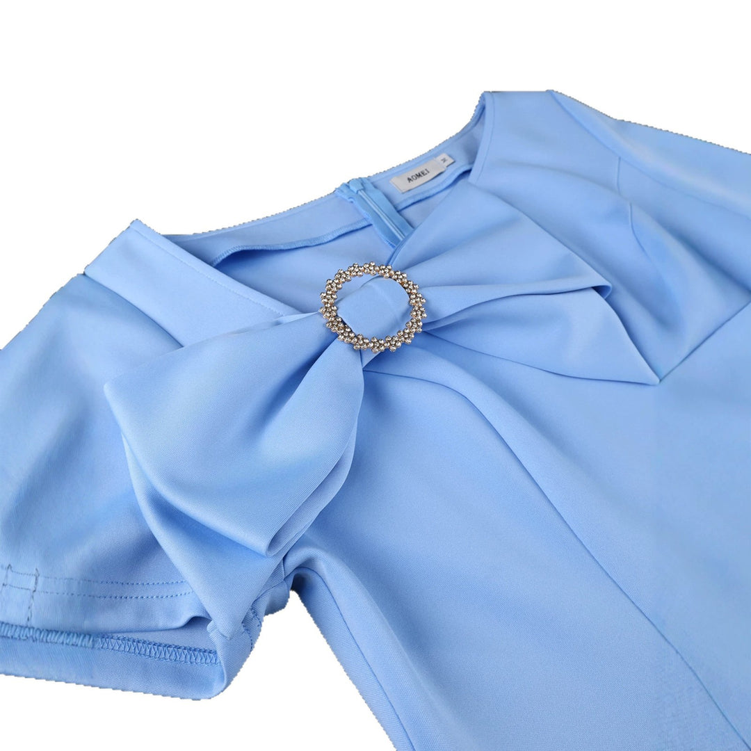 Damen Etuikleid mit eleganter Schleife R&B