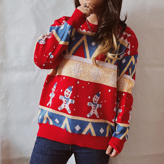 Damen Festlicher Winterpullover mit lebhaftem Weihnachtsdesign R&B