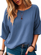 Damen Oversized Langarmshirt aus weich strukturiertem Material R&B