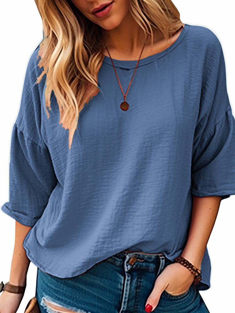 Damen Oversized Langarmshirt aus weich strukturiertem Material R&B