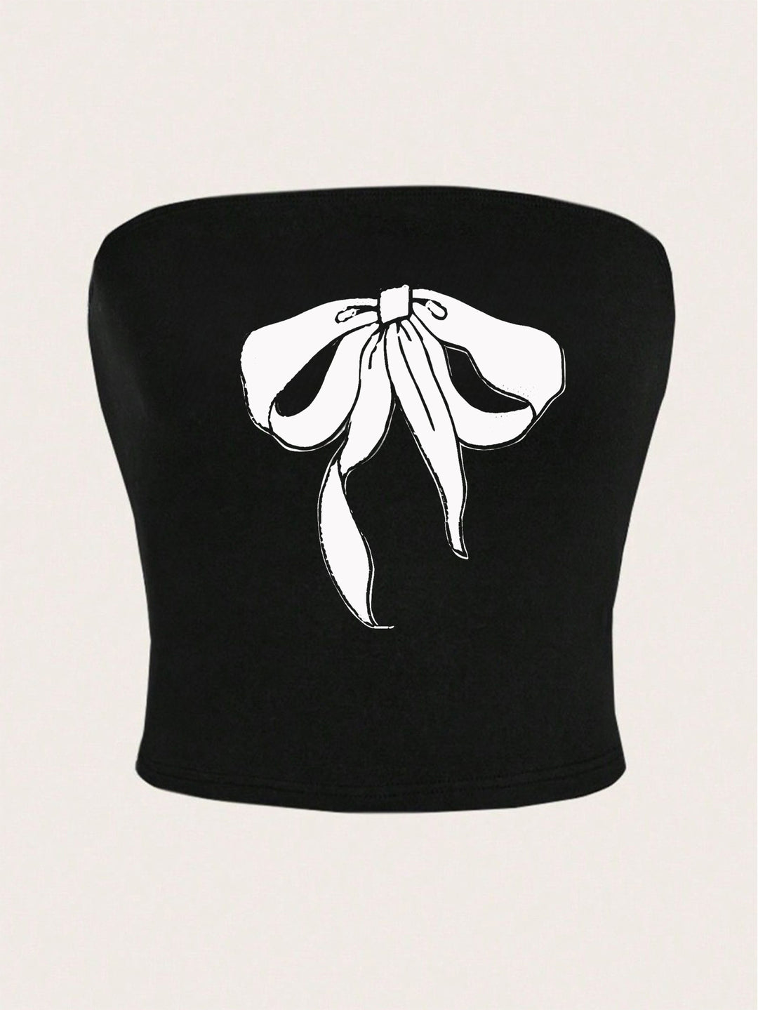Damen Bandeau-Oberteil mit fruchtigem Motiv und figurbetontem Schnitt R&B