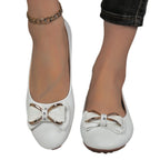 Damen Ballerinas mit funkelnder Schleifenapplikation und rutschfester Sohle R&B