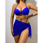 Damen Bikini-Set mit verstellbarem Oberteil und elegantem Wickelrock R&B