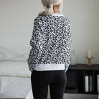 Damen Gemusterter Strickpullover mit Leopardenmuster R&B