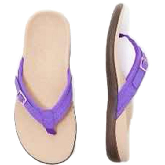 Damen Zehentrenner-Sandalen mit anatomischem Fußbett und verstellbarem Riemendesign R&B