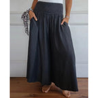 Damen luftige Weite Hose mit elastischem Bund und Taschen R&B