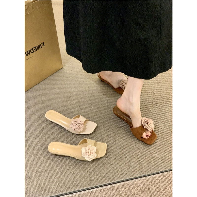 Damen elegante Mules mit floralem Detail R&B
