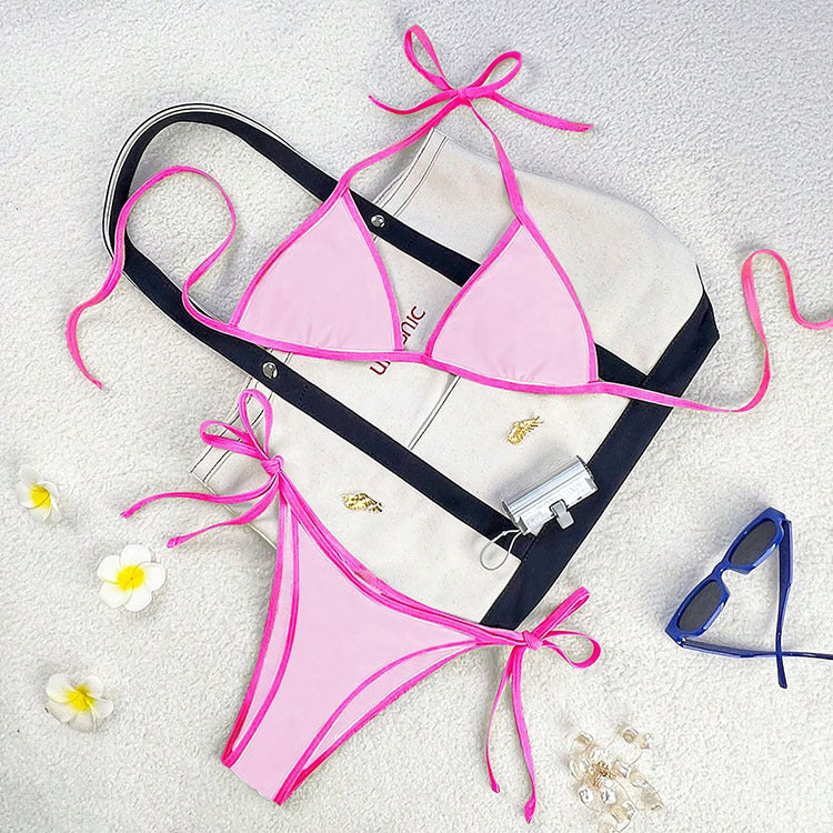 Damen Triangel-Bikini mit verspieltem Schnürdesign R&B