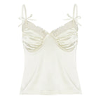 Damen Satin-Camisole mit Spitze und verspielten Schleifen R&B