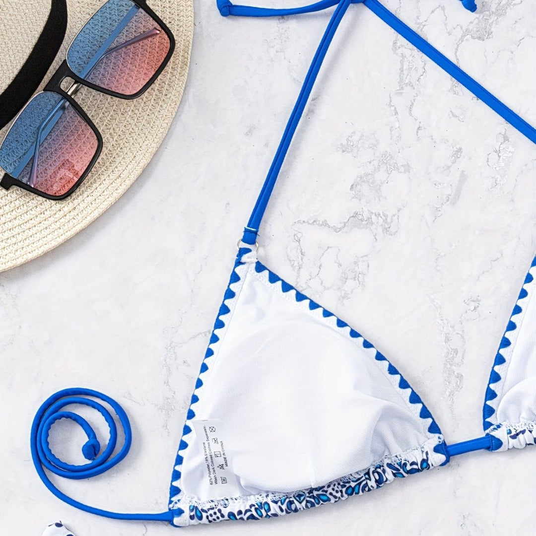 Damen Triangel-Bikini mit verspieltem Knoten-Design R&B