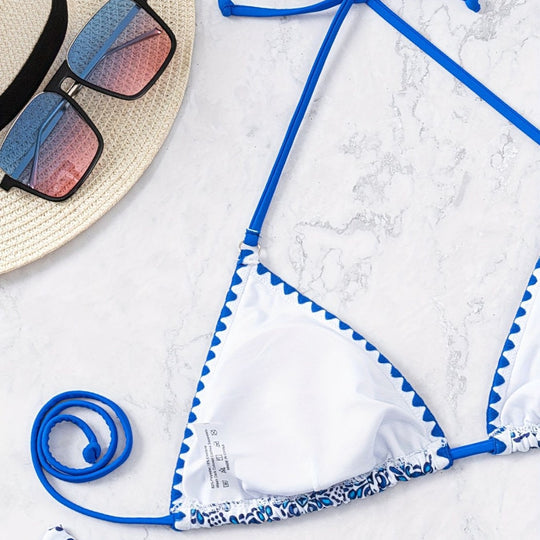 Damen Triangel-Bikini mit verspieltem Knoten-Design R&B