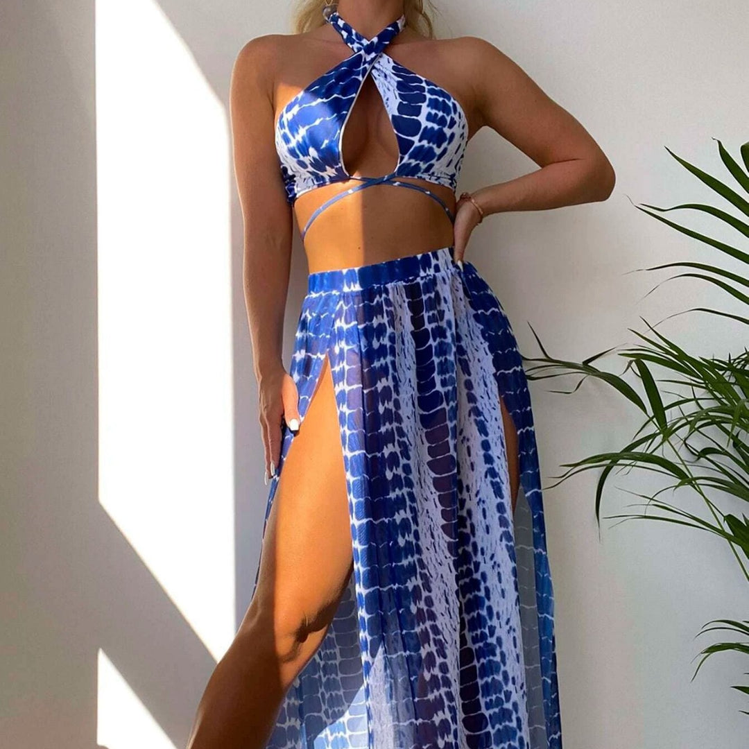 Damen Bikinistyle mit transparentem Maxirock R&B
