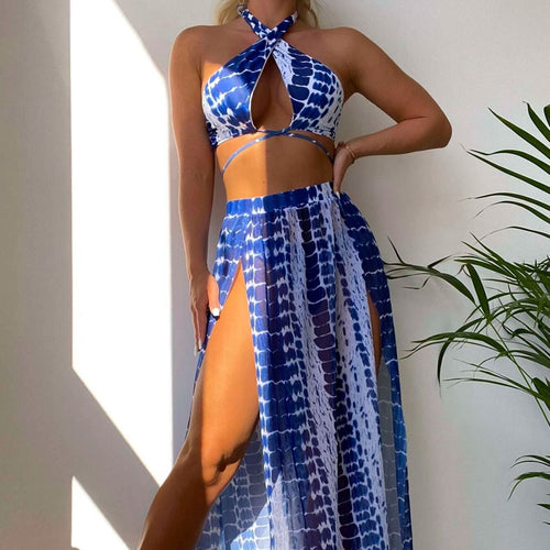 Damen Bikinistyle mit transparentem Maxirock R&B