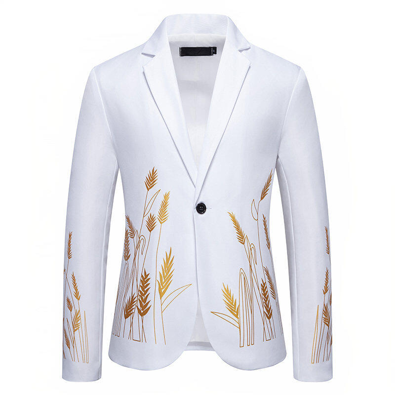 Herren eleganter Blazer mit floralen Stickereien R&B
