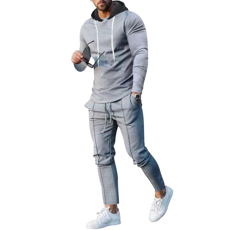 Herren modisches Hoodie mit sportlicher Passform und kontrastierenden Details R&B