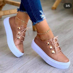 Damen Sportliche Sneakers mit modischen Zierknöpfen R&B