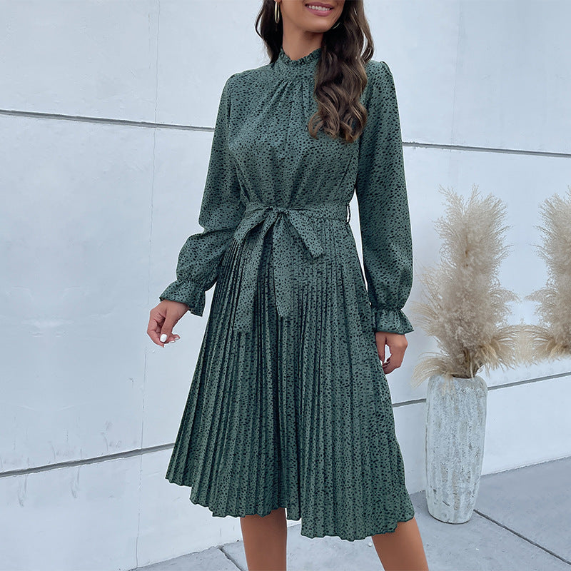 Damen Midi-Kleid mit schlanker Silhouette und verspieltem Bindegürtel R&B