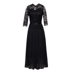 Damen Elegantes Maxikleid mit spitzen Ärmeln und feiner Chiffon-Optik R&B