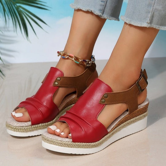 Damen Komfortable Plateau-Sandalen mit Riemen R&B