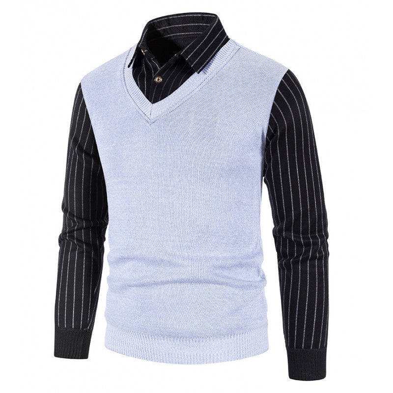 Herren eleganter V-Ausschnitt Pullover R&B