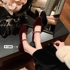 Damen elegante Ballerinas mit modischer Schnallenverzierung R&B