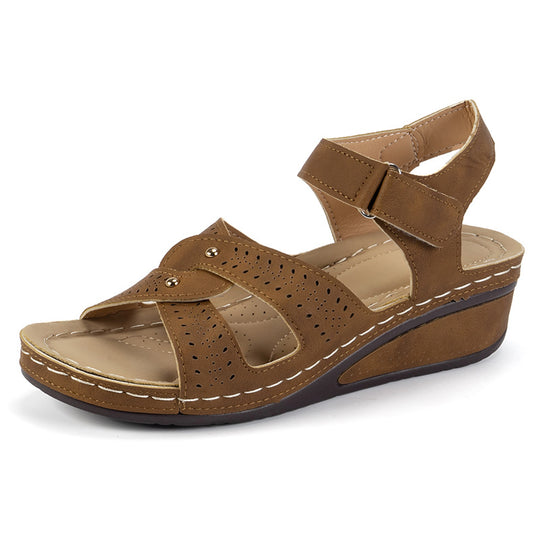 Damen Komfortable und modische Sandalen mit verstellbaren Klettverschlüssen und anatomischer Fußbettung R&B