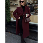 Damen eleganter langer Wollmantel R&B