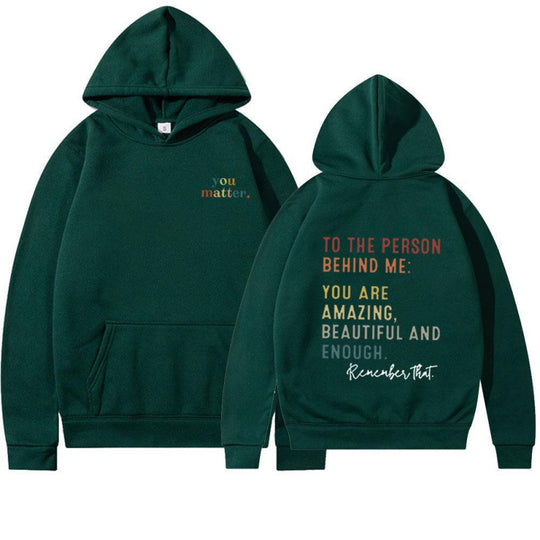 Damen Kapuzenpullover mit motivierendem Schriftzug R&B