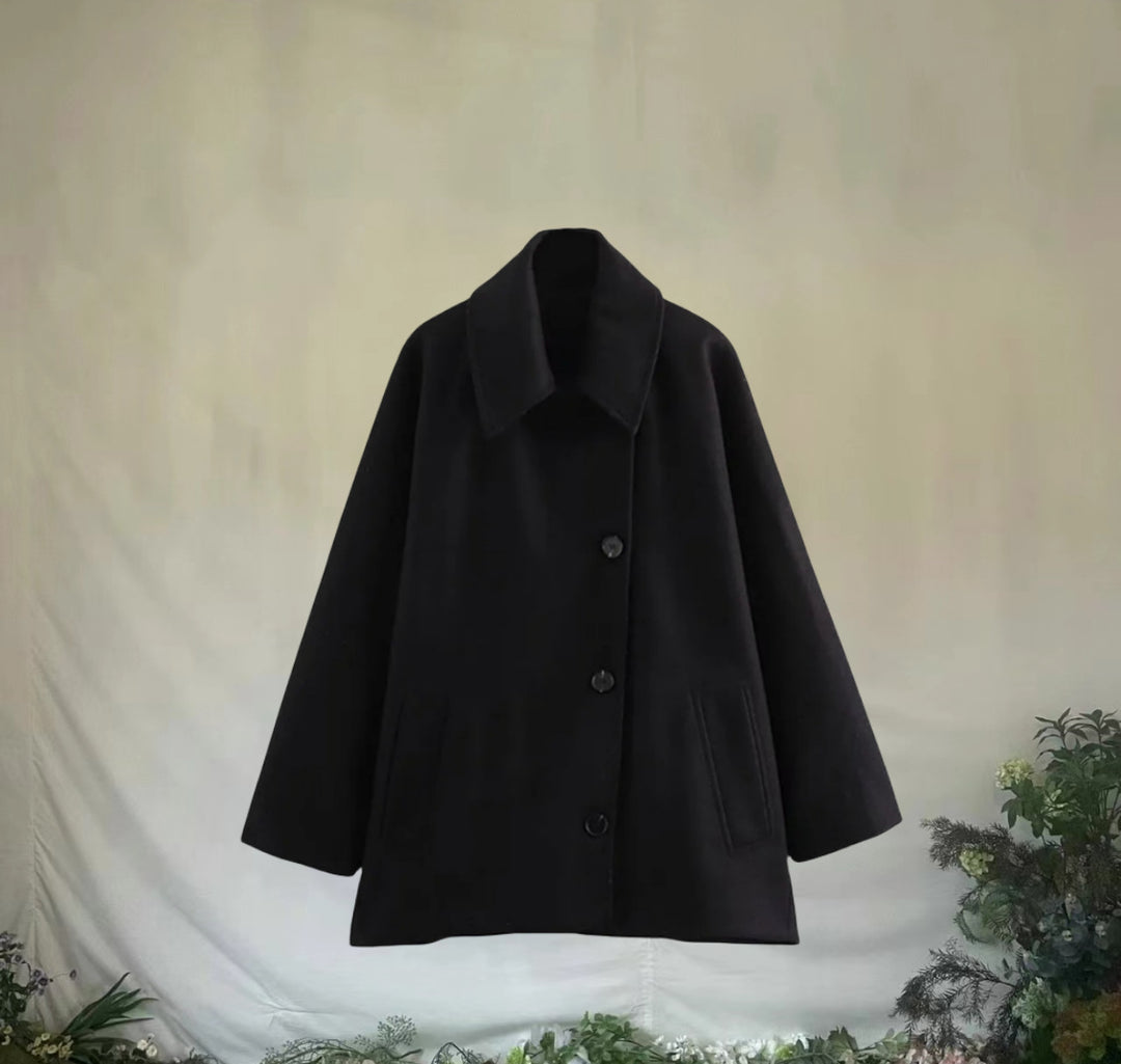 Damen Oversized Wollmantel mit modernem Schnitt und praktischen Taschen R&B