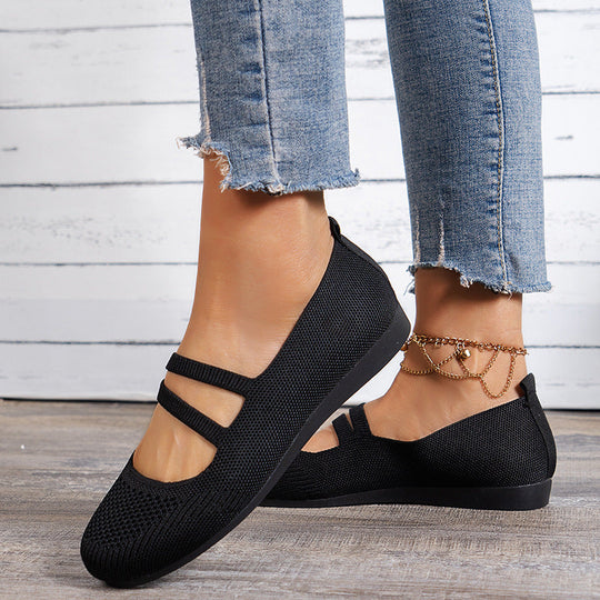 R&B | Flache Slipper mit Riemen Über Dem Spann und Flacher Sohle für Damen
