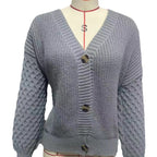 Damen Strickjacke mit Kabelmuster und formschönem Design R&B