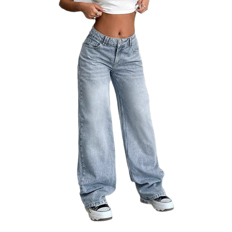 Damen Weite Jeanshose im Vintage-Stil R&B