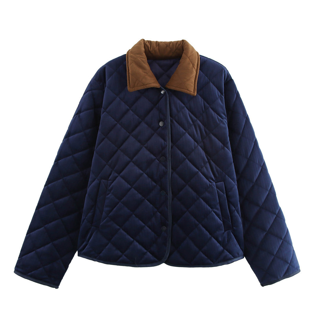 Damen gesteppte Übergangsjacke mit klassischem Stehkragen und praktischen Taschen R&B
