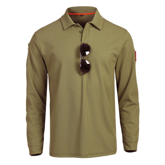 Herren funktionales Langarm-Polohemd R&B