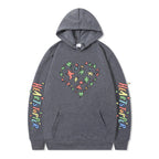 Damen Kapuzenpullover mit kreativem Herz- und Blattmotiv