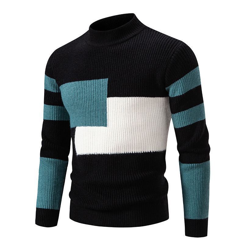 Herren modischer Pullover mit strukturiertem Blockdesign R&B