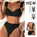 Damen Hoch tailliertes Badeanzug-Set mit raffinierten Rüschendetails R&B