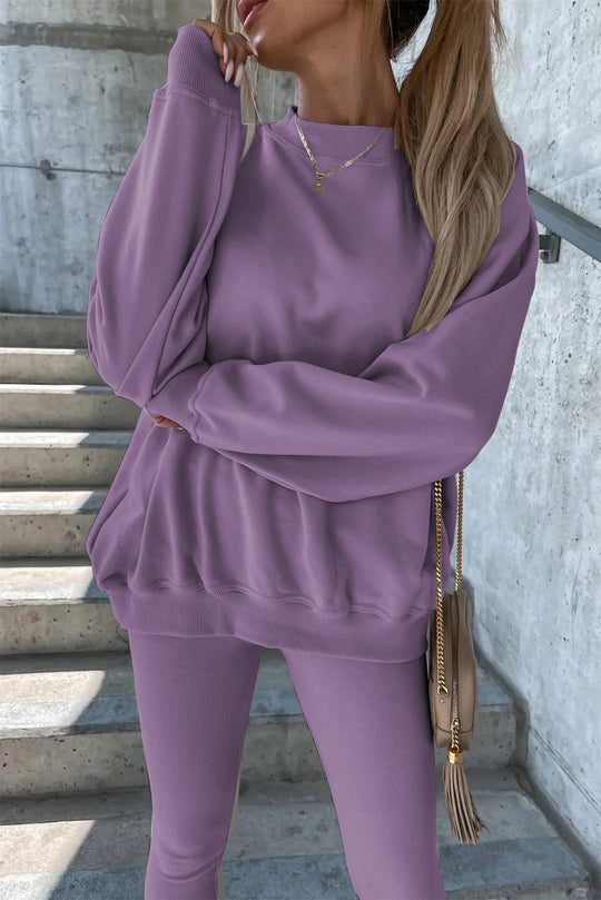 Damen Oversized Sweatshirt mit weitem Schnitt und strukturierten Ärmeln R&B